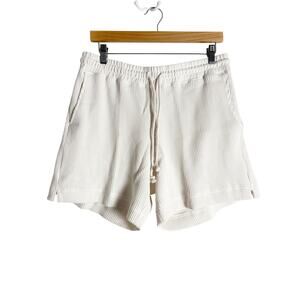 AYR The Waffle Cone Seashell White Knit Drawstring Lounge Shorts Size XS